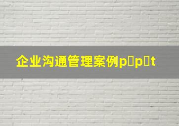 企业沟通管理案例p p t